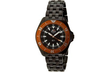 Image of H3 Tactical H3.15116 Orange Shadow 1 Mens Watch - Black Dial, Black Bracelet, Orange Bezel 
