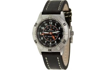 Image of H3 Tactical H3.311271.09 Commander Mens Watch - Black Dial, Stainless Steel Case/Bezel, Leather Band - Quartz