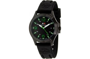 Image of H3 Tactical H3.602431.09 Colors Mens Watch - Black Rubber Band, Black Dial, Green Markers