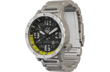 Image of Hazard 4 HeavyWaterDiver BlackTie B Ti Bracelet Yellow GMT, Silver, HWD-TI-B-G-Y-KW-GGYG