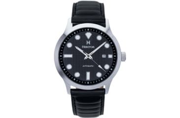 Image of Heritor Automatic Bradford Leather-Band Watch w/Date, Black, One Size, HERHS1107