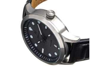 Image of Heritor Automatic Bradford Leather-Band Watch w/Date, Gray/Black - Mens, HERHS1103