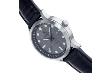 Image of Heritor Automatic Bradford Leather-Band Watch w/Date, Gray/Black, One Size, HERHS1108
