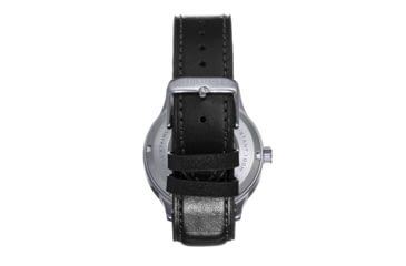 Image of Heritor Automatic Bradford Leather-Band Watch w/Date, Silver/Black - Mens, HERHS1101