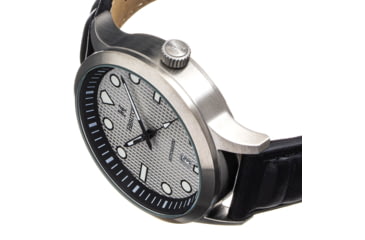 Image of Heritor Automatic Bradford Leather-Band Watch w/Date, Silver/Black - Mens, HERHS1101