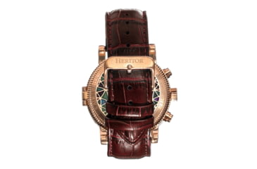 Image of Heritor Automatic Legacy Leather-Band Watch w/Day/Date, Rose Gold/Brown - Mens, HERHR9704