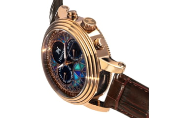 Image of Heritor Automatic Legacy Leather-Band Watch w/Day/Date, Rose Gold/Brown - Mens, HERHR9704