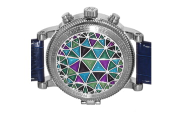 Image of Heritor Automatic Legacy Leather-Band Watch w/Day/Date, Silver/Blue - Mens, HERHR9702