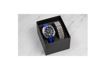 Image of Heritor Automatic Matador Box Set with Interchangable Bands and Date Display, Blue/Silver, One Size, HERHR9304