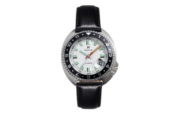 Image of Heritor Automatic Pierce Genuine Leather-Band Watch w/Date, White/Black - Mens, HERHS1201