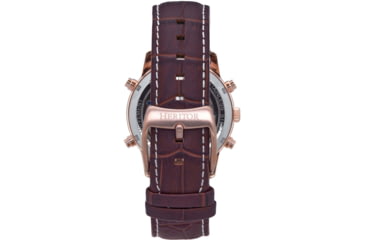 Image of Heritor Automatic Wilhelm Semi-Skeleton Leather-Band Watch w/Day/Date, Brown/Rose Gold, One Size, HERHS2106