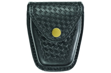 Image of HERO'S PRIDE AirTek Hinged Handcuff Case, Basket Weave, Brass Hardware, Black, 1451WA