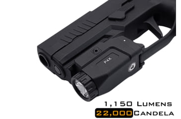 Image of Hilight P4X 1150 Lumens LED Weapon Light, Lithium Ion, SIG Sauer P226, Springfield Armory XD-S, G 19, SIG Sauer P320, G 17, G 34, S&amp;W M&amp;P M2.0, Springfield Armory XD-M, Black, P4X