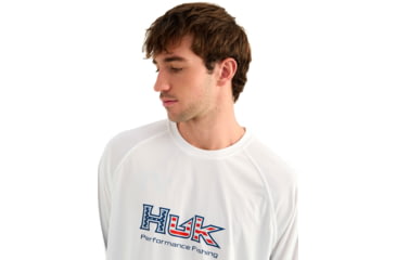 Image of HUK Performance Fishing Pursuit Americana Fill Long Sleeve Crew - Mens
