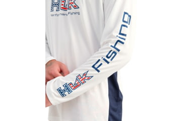 Image of HUK Performance Fishing Pursuit Americana Fill Long Sleeve Crew - Mens