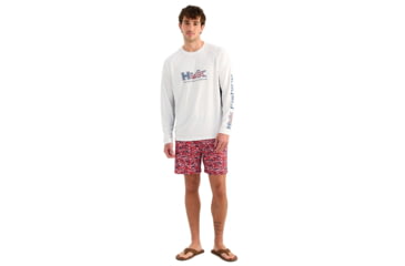 Image of HUK Performance Fishing Pursuit Americana Fill Long Sleeve Crew - Mens