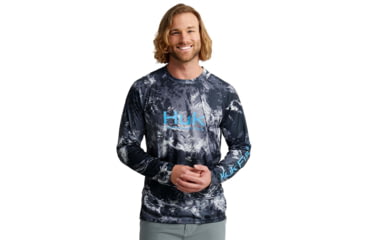Image of HUK Performance Fishing Mossy Oak Pursuit Performance Crew - Mens, Moe Sw Midnight, Extra Large, H1200610-979-XL