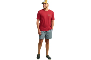 Image of HUK Performance Fishing Spot Badge Tee - Mens, Scarlet Blaze, Extra Large, H1000529-621-XL