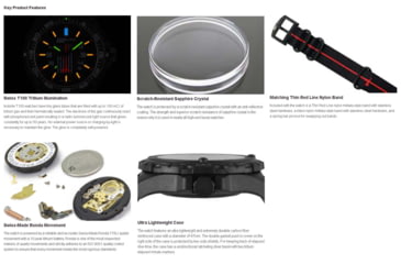 Image of Isobrite Fire Rescue Limited Edition T100 Tritium Watch, Black/Gray, 47mm, ISO3009