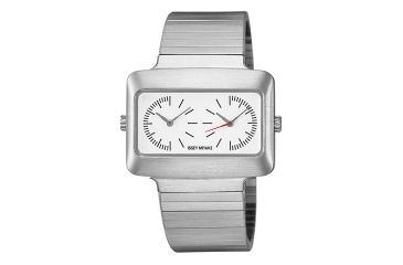 Image of Issey Miyake SILAi016 Vakio Mens Dual-Dial Watch - Black Band, Gray Case