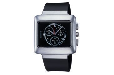 Image of Issey Miyake SILAj020 Vakio Mens Watch - Black Band, Silver/Black Case