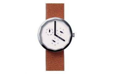 Image of Issey Miyake SILAp014 Twelve Mens Watch / Chronograph - Tan Leather Band, Silver Case