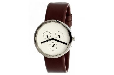 Image of Issey Miyake SILAp017 Twelve Mens Watch / Chronograph - Brown Leather Band, Silver Case