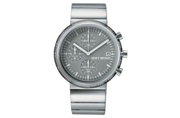 Image of Issey Miyake SILAq004 Trapezoid Mens Watch - Silver Metal Band, Gray Case