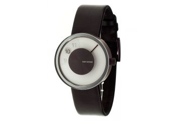 Image of Issey Miyake SILAv005 Vue Yves Behar Watch - Brown Leather Band, Silver Case
