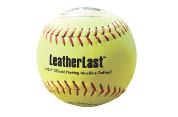 Image of JUGS Bucket of Leatherlast Softballs - 2 Dozen, Yellow, B5260
