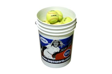 Image of JUGS Bucket of Leatherlast Softballs - 2 Dozen, Yellow, B5260