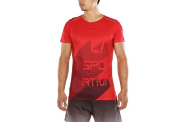 Image of La Sportiva Stream T-Shirt - Mens, Poppy/Chili, Extra Large, P10-311309-XL