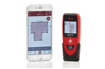 Image of Leica DISTO D1 - Bluetooth 4.0, 130ft Range, 1/16in Accuracy, Works with Free DISTO Sketch App, Red/Black, 4.53in x 1.71in x 0.93in, NSN none, 846805
