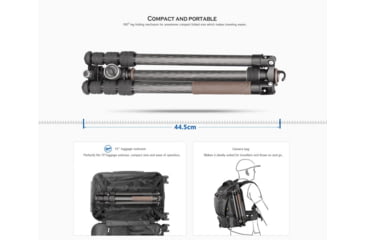 Image of Leofoto LX-254CT/XB-32 Reversible Travel Tripod w/ Ball Head Set, Black, LX-254CT+XB-32