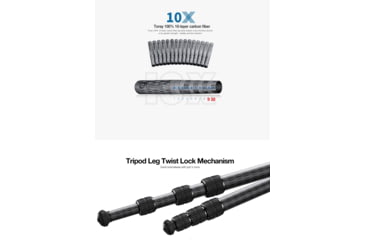 Image of Leofoto SA-324CX/MK-40X/GS-3 Outdoors Tripod w/ Ball Head and Clamp Set, Black, SA-324CX+MK-40X+GS-3