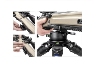 Image of Leofoto YB-75LC Leveling Base w/ Handle for 75mm Bowl, Arca, Black, YB-75LC