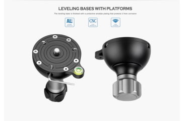 Image of Leofoto YB-75LP Leveling Base w/ Handle for 75mm Bowl - 3/8'', Black, YB-75LP