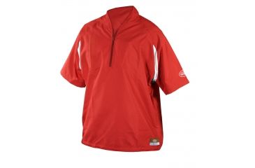 Image of Louisville Slugger Youth Slugger Batting Cage Pull-Over Short Sleeve,Red,XL LS1431-YXL-RD