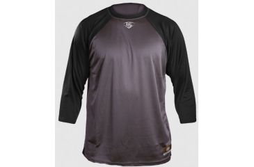 Image of Louisville Slugger Adult Slugger Loose-Fit 3/4 Sleeve Shirt,Grey/Black,Medium LS1526-AM-GY-BK