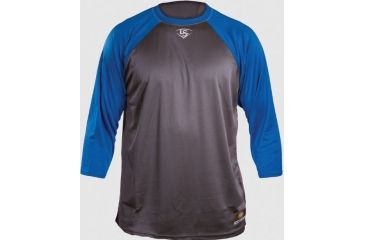 Image of Louisville Slugger Adult Slugger Loose-Fit 3/4 Sleeve Shirt,Grey/Royal,XL LS1526-AXL-GY-RY