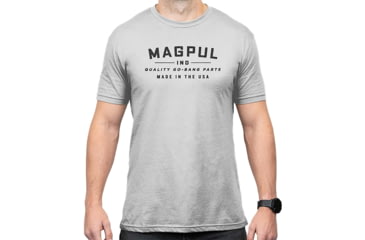 Image of Magpul MAG1112-041-S Go Bang Parts Stone Gray Heather Cotton/Polyester Short Sl