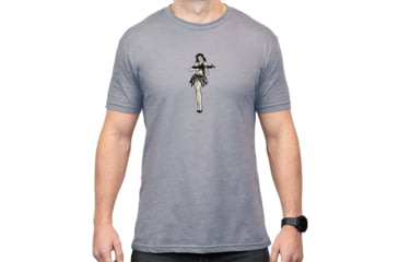Image of Magpul MAG1117-041-S Hula Girl CVC Stone Gray Heather Cotton/Polyester Short Sl