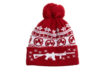 Image of Magpul MAG1154-610 Ugly Christmas Red W/White Beanie One Size Fits Most