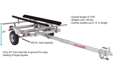 Image of Malone Auto Racks EcoLight Single Kayak Trailer Package, 1 Set Bunks, MPG586XB