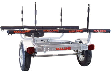Image of Malone Auto Racks MicroSport 4 Kayak Trailer Package, 2 Sets Stackers, 4 Sets Rack Pads, Spare Tire, MPG461SRP