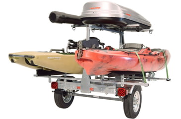 Image of Malone Auto Racks MicroSport LowBed 2 Kayak Trailer Package, 2 Sets Bunks, Cargo Box, Rod Tube, Spare Tire, MPG464-LBTB
