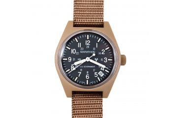Image of Marathon General Purpose Quartz Wristwatch w/Date and Tritium, GPQ, Desert Tan WW194015DT