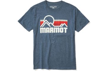 Image of Marmot Coastal Short Sleeve Tee - Mens, True Navy Heather, Large, 42430-8854-L