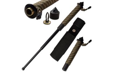 Image of Master USA PV246-210GN Telescopic Baton, 22in, Stainless Steel, 550 Paracord Wrapped Handle, Green/Black, PV246-210GN