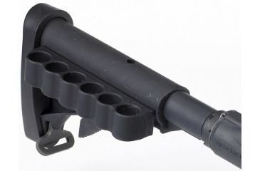 Image of Mesa Tactical M4 Carbine Stock SureShell Aluminum Carrier, 6-Shell, 12 Gauge, Ambidextrous, Black, 93350